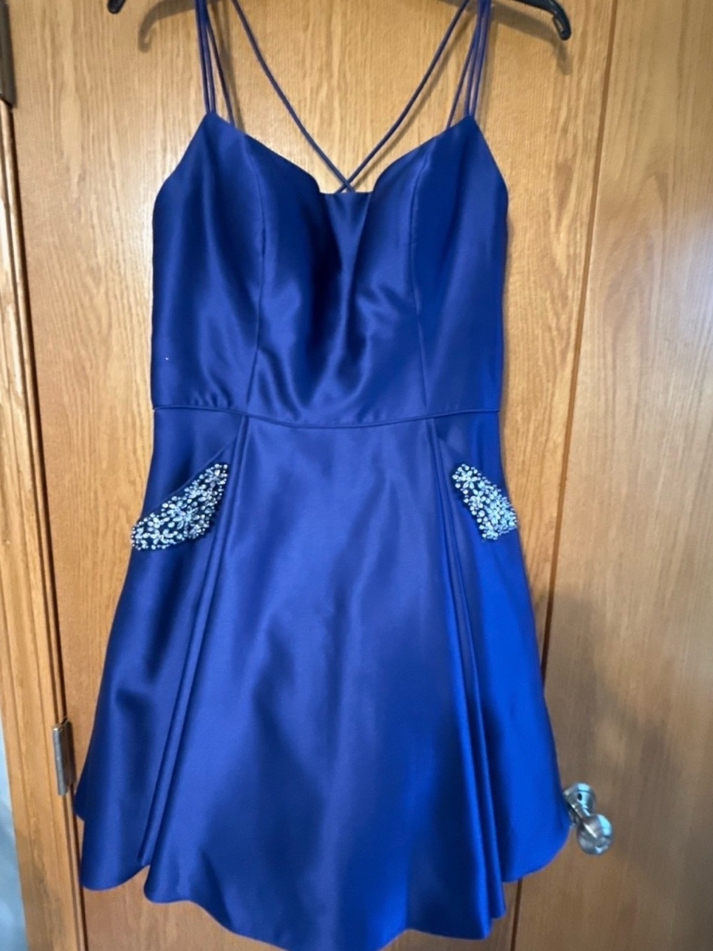 Blondie nites royal Blue homecoming dress with pockets